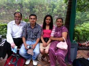 Kalpana Ghimire and her mother, father and older brother.