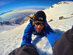 Matt Galland takes epic selfie at 11,000 feet. Galland is a BYU Adjunct professor that stars in his own series on Animal Planet.  (Matt Galland)