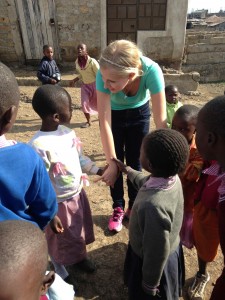 Katelyn Johnson, student at Utah Valley University, interacts with children at an orphanage in Kenya, Africa. (Katelyn Johnson)