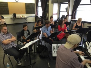 Cast of Single Wide rehearse in New York City to get ready for the productions debut at the New York Theatre festival. (George Nelson)
