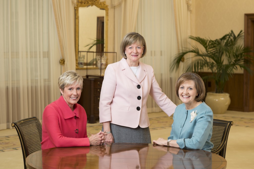  Presidents of the auxiliary organizations of The Church of Jesus Christ of Latter-day Saints are (left to right) Sister Rosemary M. Wixom, Primary general president; Sister Bonnie L. Oscarson, Young Women general president; and Sister Linda K. Burton, Relief Society general president. (Mormon Newsroom)