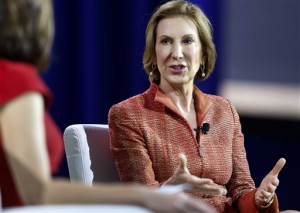 In this Aug. 19, 2015 file photo, Republican presidential candidate Carly Fiorina speaks in Londonderry, N.H. A wave of criticism from Republicans and Democrats alike rose Thursday after GOP presidential front-runner Donald Trump insulted the physical appearance of his party's only female White House contender. (Associated Press)