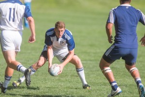 The BYU rugby team plays each other in a semi-finals match up. The Cougars went on to win the Cougar 7s Invitational. (Ari Davis)