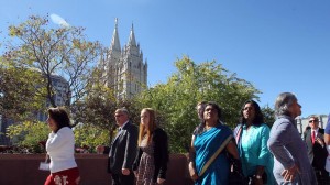 People from all over the world travel to Utah to attend general conference, 4 October 2014. Photo: Mormon Newsroom