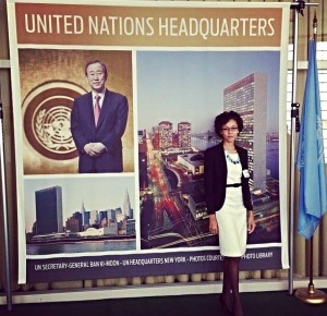 Powell outside of the United Nations General Assembly in 2013.