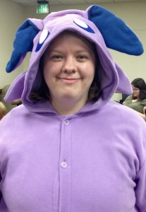 Amy Moeller came dressed as her favorite pokemon to the Super Mario Bros. 30th birthday event. (Katie Winkleman)
