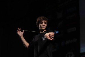 Zach Gormley uses one of his signature Yo-Yos. Gormley won the 2015 World Yo-Yo championship.  (Alec Campbell)