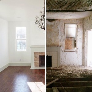 A before/after shot of a home the Merediths worked on. "Old Home Love" premieres Wednesday, Oct. 7 on DIY network. (Old Home Love)