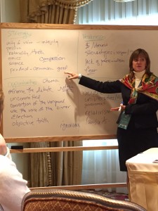 Susan Yoshihara teaching a workshop on strategic planning. (Hannah McCulloch)