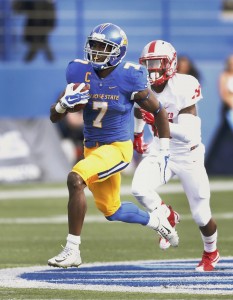 San Jose State's Tyler Ervin runs for a touchdown against New Mexico. The Cougars have been practicing to stop in for Friday's game. (Associate Press)