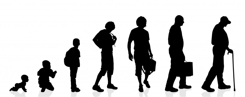 Vector silhouette generation men on a white background.