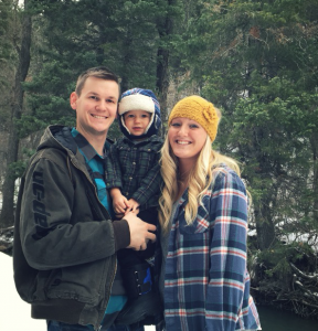 Abbie and Evan Baillargeon with son Windsor. Abbie put education on hold to start a family. (Abbie Baillargeon)