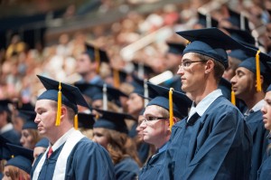 BYU graduates at the Summer 2013 commencement ceremony. Utah is the only state where males outnumber females in college attendance. (Chris Bunker)  