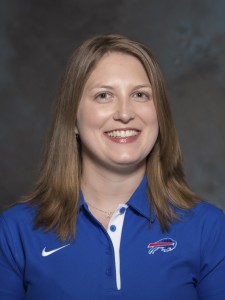 Kathryn Smith of the Buffalo Bills  is the first female to be hired as a full-time coach. (AP Photo)