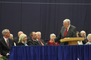 Elder M. Russell Ballard speaks at the 60th anniversary celebration. (R. Scott Lloyd, Deseret News) 