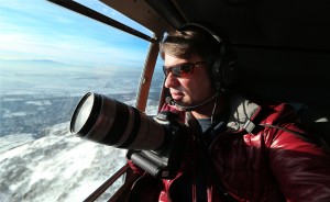 Jeffery Allred shooting pictures from KSL's helicopter. (Jeffery Allred) 