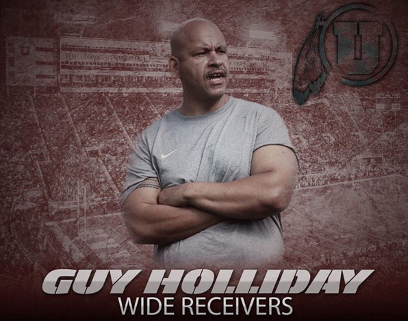 BYU wide receivers coach Guy Holliday has joined the University of Utah in the same role. (@Utah_Football Twitter account)