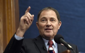 National Governors Association (NGA) Chair, Utah Gov. Gary Herbert gives a 'State of the States' address, Thursday, Jan. 7, 2016, at the National Press Club in Washington. (AP Photo/Susan Walsh)