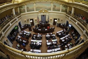 The Senate chambers are shown in session at the Utah state Capitol in 2015. (AP Photo/Rick Bowmer)