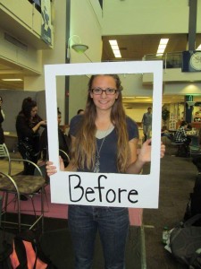Camille Ridd before donating at Y-Serve's Locks of Love event.