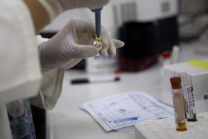 A blood samples from pregnant women are analyzed for the presence of the Zika virus, at Guatemalan Social Security maternity hospital in Guatemala City, Tuesday, Feb. 2, 2016. According to Guatemalan health authorities, the country does not have any confirmed case of pregnant women infected by Zika virus. The virus is suspected to cause microcephaly in newborn children. There is no treatment or vaccine for the mosquito-borne virus, which is in the same family of viruses as dengue. (AP Photo/Moises Castillo)