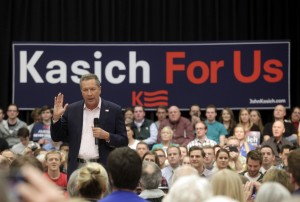 Republican presidential candidate Ohio Gov. John Kasich speaks at a town hall event at Utah Valley University, Friday, March 18, 2016, in Orem, Utah. (AP Photo/Kim Raff)