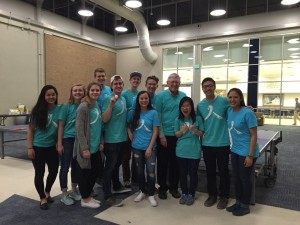 Team HBV gathered together to educate BYU students about Hepatitis B with pizza and a ping pong tournament (Annie Trumbull).