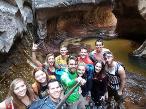 Adventures With Will group at the subway at Zion National Park. Hiking can be an exciting adventure, however necessary safety precautions must be in place. (Will Taylor)