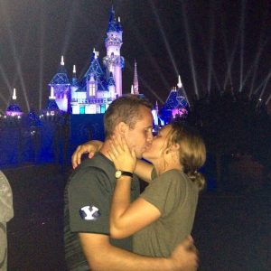 Breezy and Caleb Ward celebrate their new engagement in Disneyland.