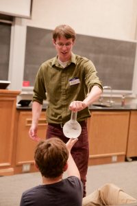 YChem president Alex Farnsworth taught elementary aged kids at the Open Lab Day on Saturday, May 14. (Maddie Driggs) 