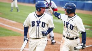 Keaton Kringlen hit for the Cougars and was named the West Coast Conference Freshman of the Year. (BYU Photo)