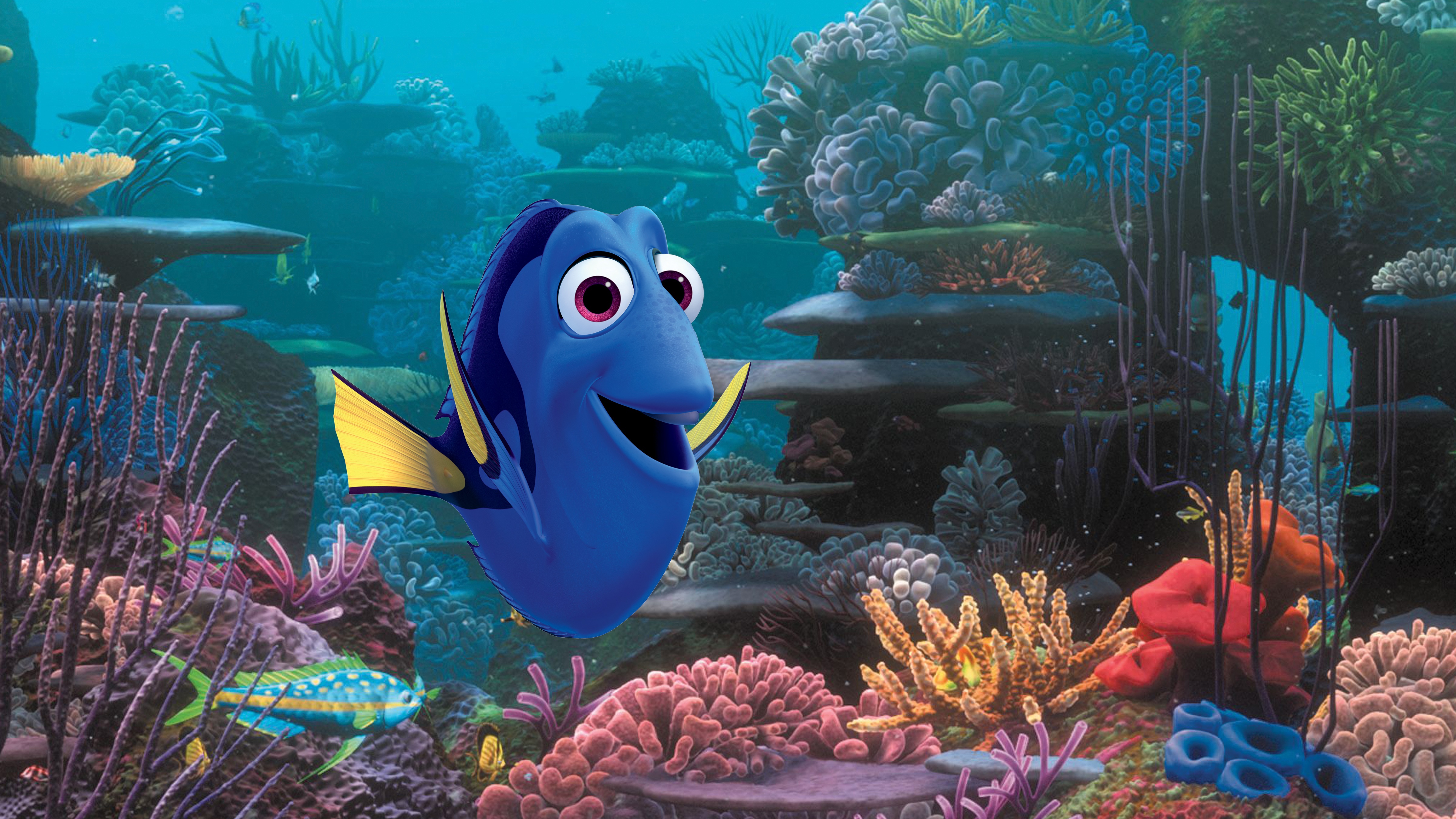 This image released by Disney shows the character Dory, voiced by Ellen DeGeneres, in a scene from "Finding Dory." The Pixar sequel far-surpassed the already Ocean-sized expectations to take in $136.2 million, according to comScore estimates Sunday, June 19, 2016. (Pixar/Disney via AP)