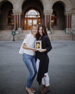 Co-founders Taylor Jarman and Taylor Rippy Monson receive an award from Utah Coalition Against Sexual Assault for Sexual Assault Awareness Month. (Facebook/Honey)