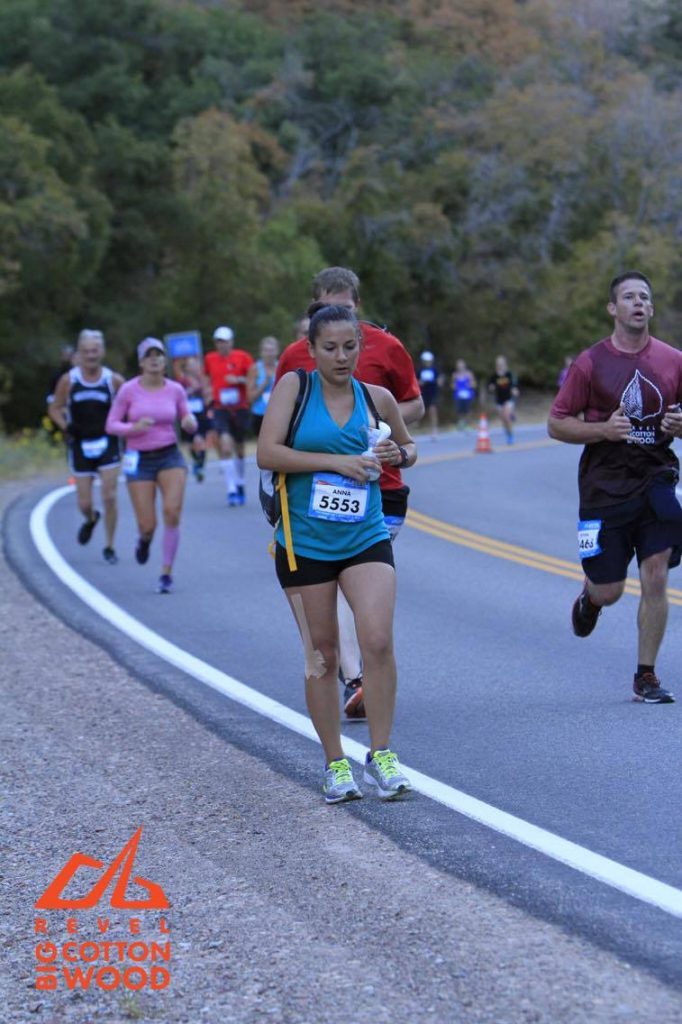 Anna Young ran the Big Cottonwood Half Marathon with her breast pump in her backpack, slowing down around mile eight to pump. She later posted this photo to Facebook, where it received over 11,000 likes.