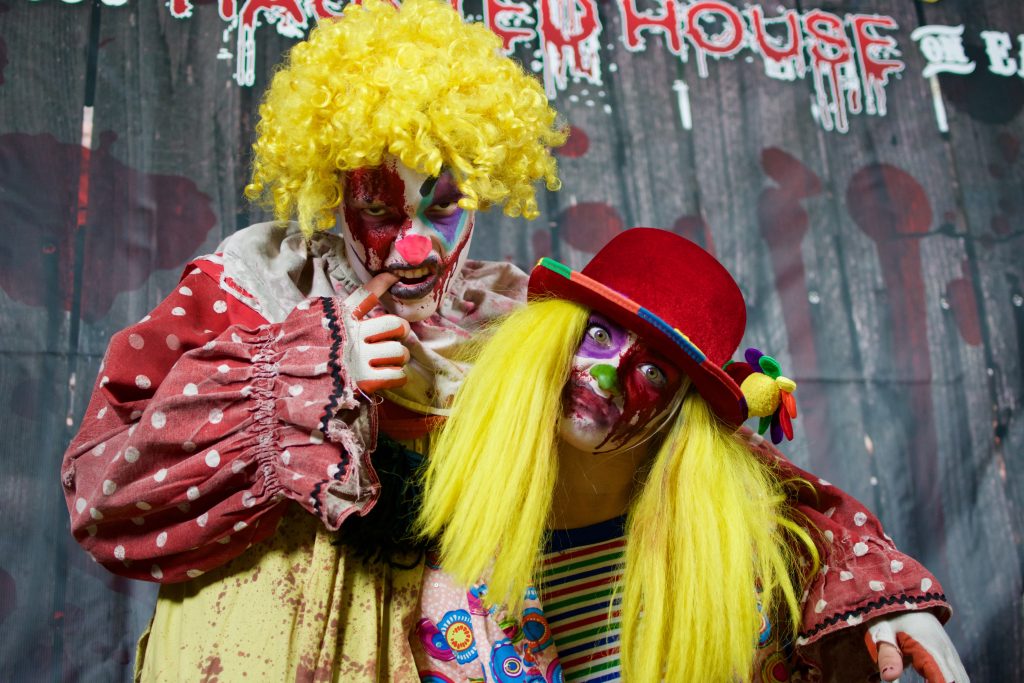 Harrison Kasper (left) is in his first year of working at the Haunted Circus. The Strangling Brothers Haunted Circus has come to town, and the people behind the scenes love what they do. (Ryan Turner)