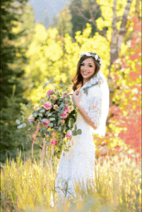 Brianna Bracey poses for her bridal photo after seeing similar poses on Provo Bride's Instagram (Brianna Bracey).