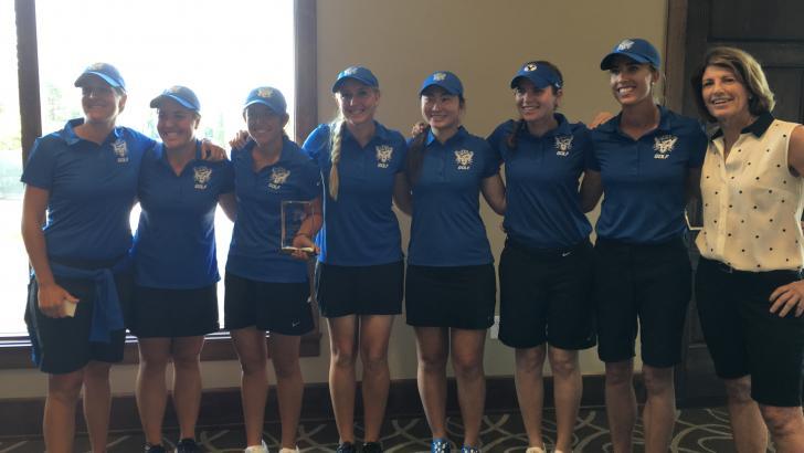 The BYU women's golf team after its victory. (BYU Photo)