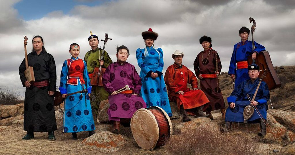 The nine members of Anda Union hail from Inner Mongolia in China and refer to themselves as "music gatherers." They perform traditional Mongolian music that promotes ancient Mongolian culture. (Anda Union)