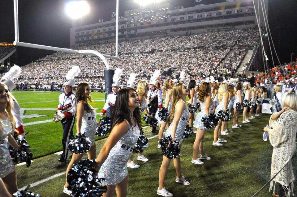 Alexis Williams performs with the Cougarettes at a BYU football game. (Alexis Williams)