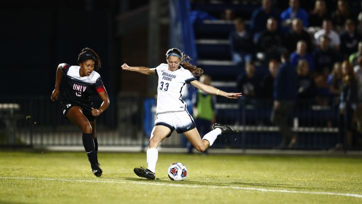 Ashley Hatch shoots the ball against UNLV. Hatch scored in BYU's victory over Oklahoma on Thursday night. (BYU Photo)