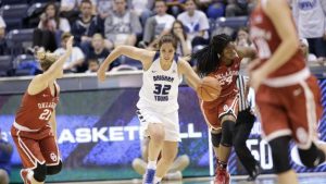Kalani Purcell dribbles the ball earlier this season. Purcell and the Cougars went 1-1 in Hawaii. (BYU Photo)