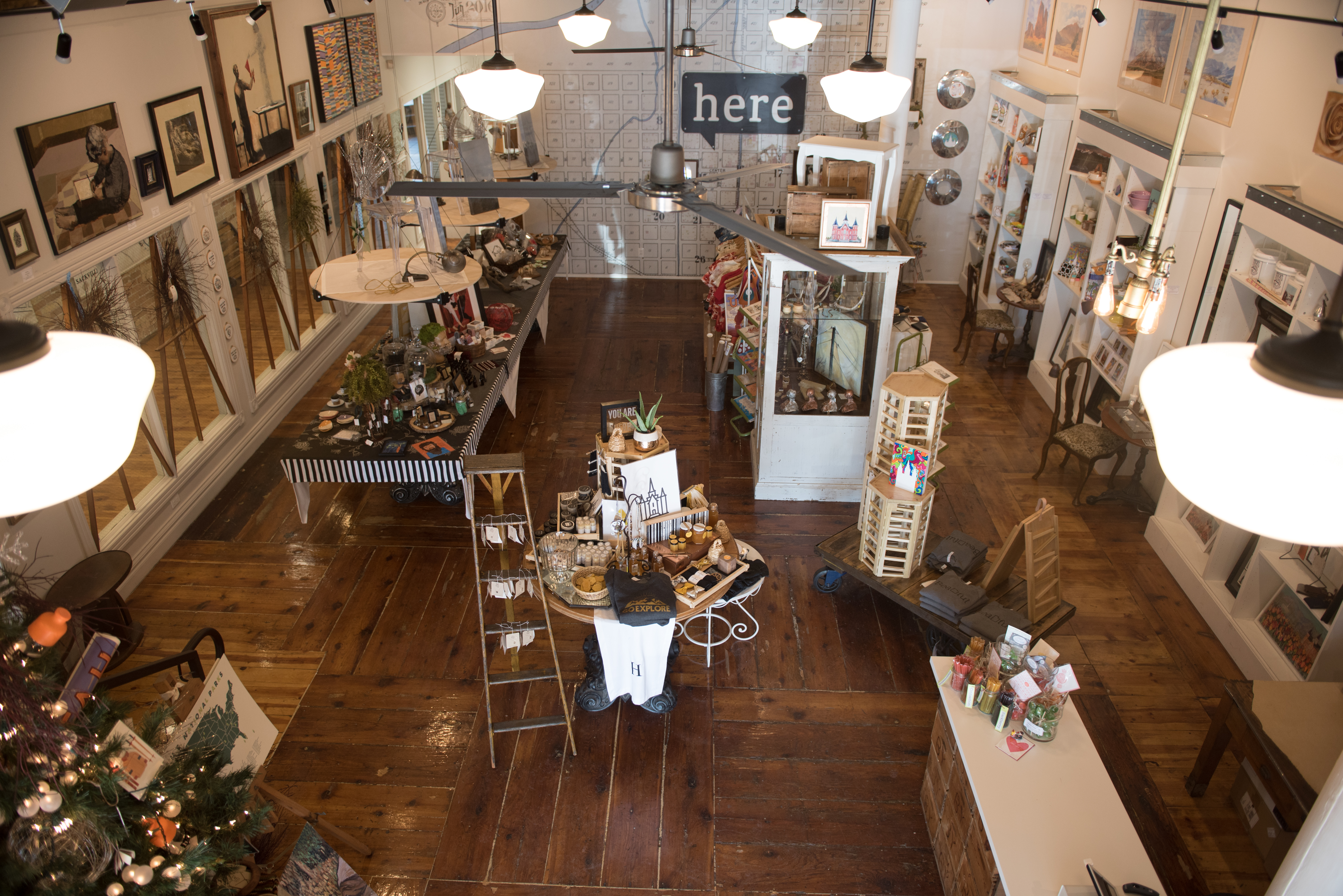 Here displays a wide variety of local artists' products.