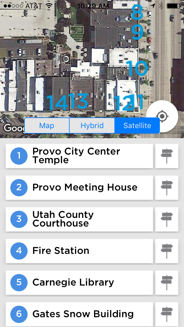 The Provo Historic App gives users a satellite map with 20 different historic stops.