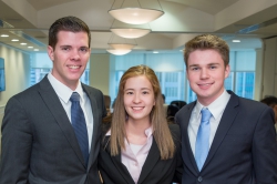 Derek Wilson, Daphne Armstrong, and Trevor Armstrong at the competition. (Marriott School)