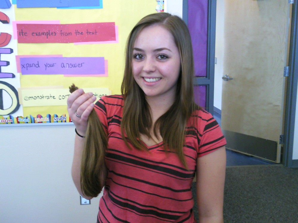 BYU student Sofia Galan has donated her hair four times to charity to help those who need it (Patricia Nodal).