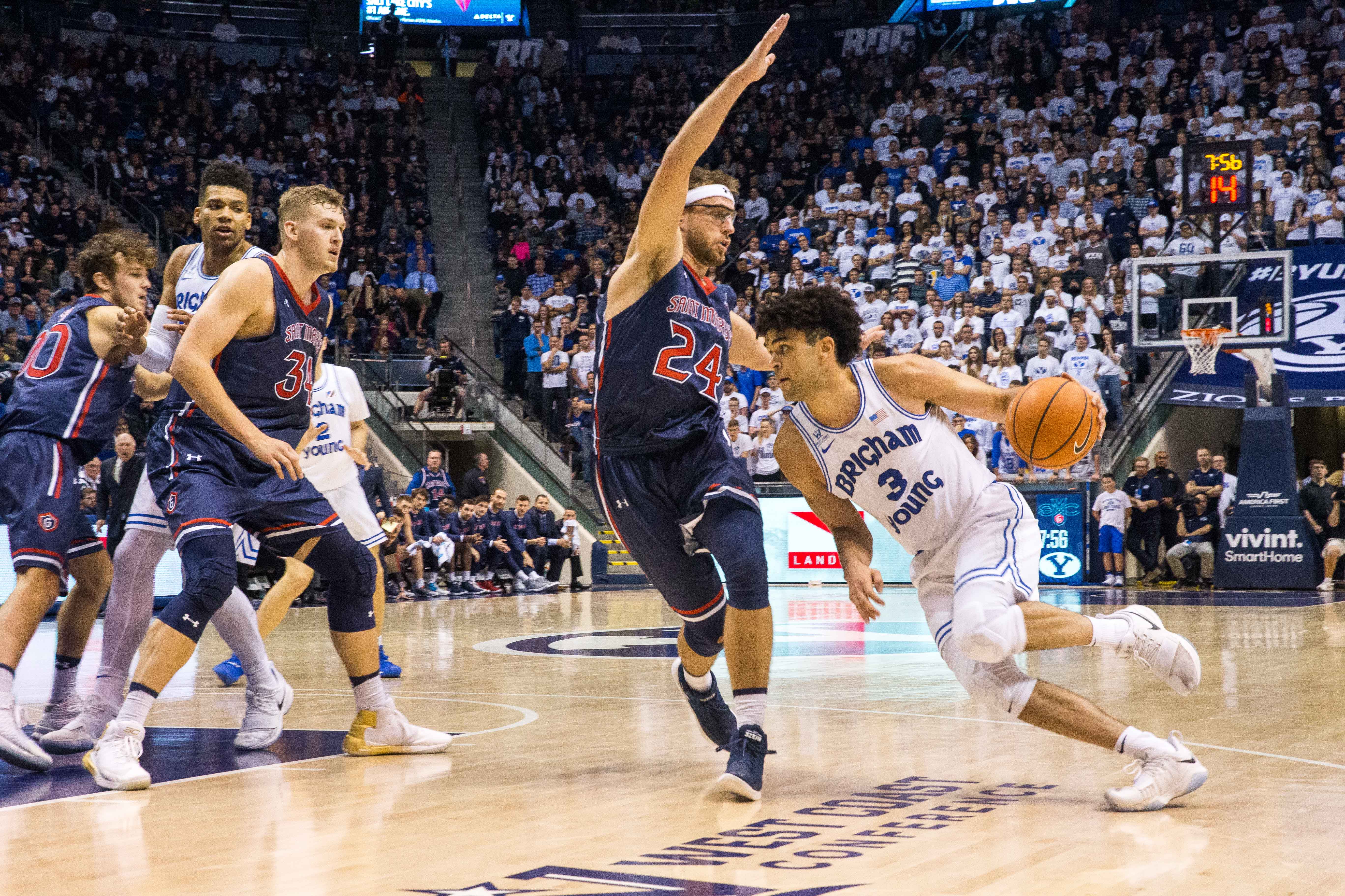 BYU basketball upsets No. 20 Saint Mary's in WCC semifinal