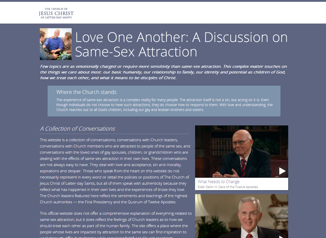 LDS Church creates website addressing same-sex attraction
