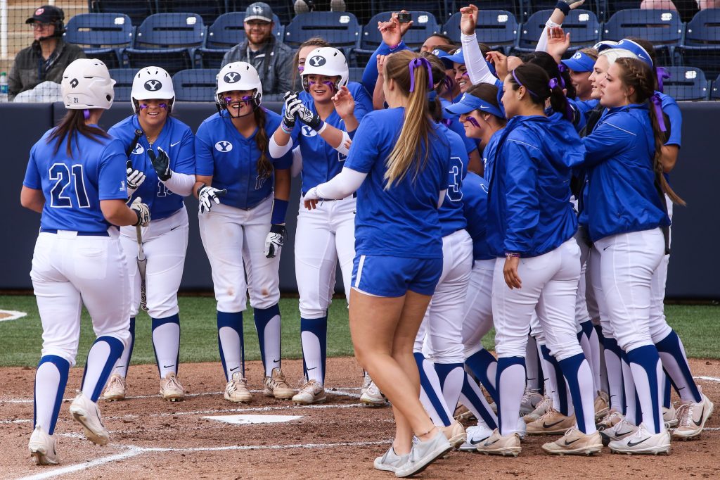 BYU softball hot streak leads to first place tie