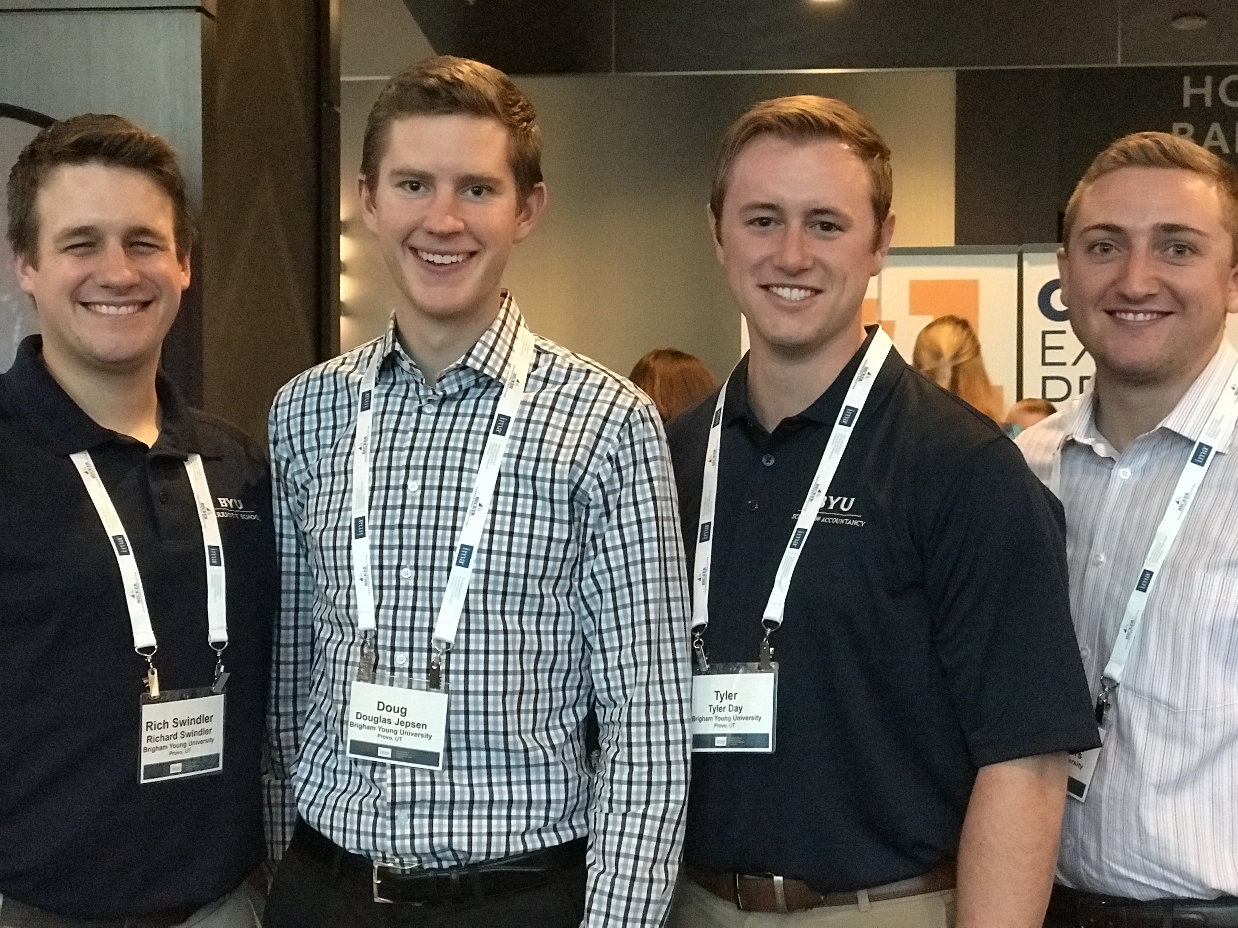 From left: Rich Swindler, Doug Jepsen (2017 BYU IMA Co-President), Tyler Day, and Brady Chambers (2017 BYU IMA Co-President) lead BYU's IMA student chapter and help students prepare to take the CMA exam and be successful in their future careers. (provided by BYU's IMA student chapter)