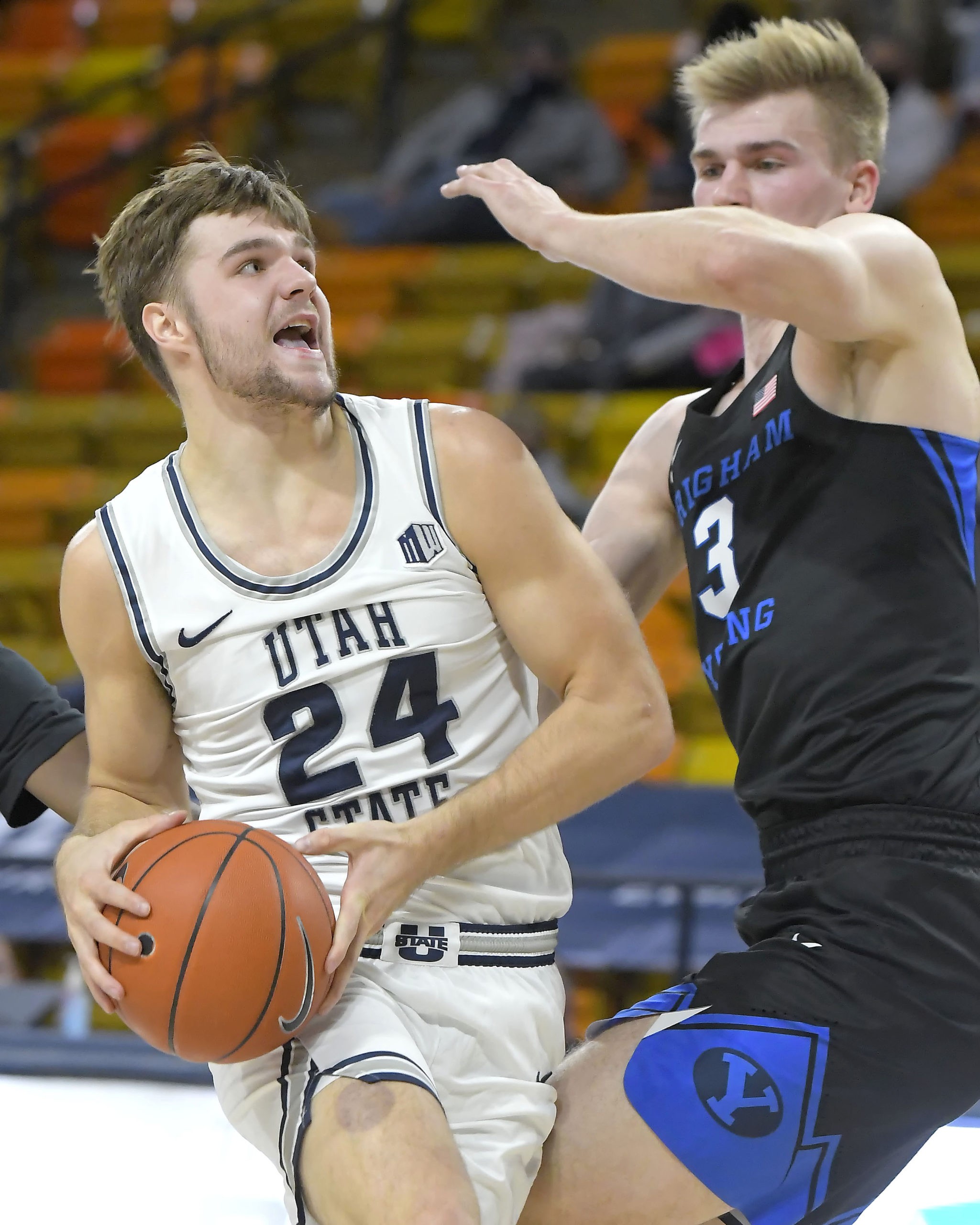 BYU Men's Basketball wins close one in Logan The Daily Universe